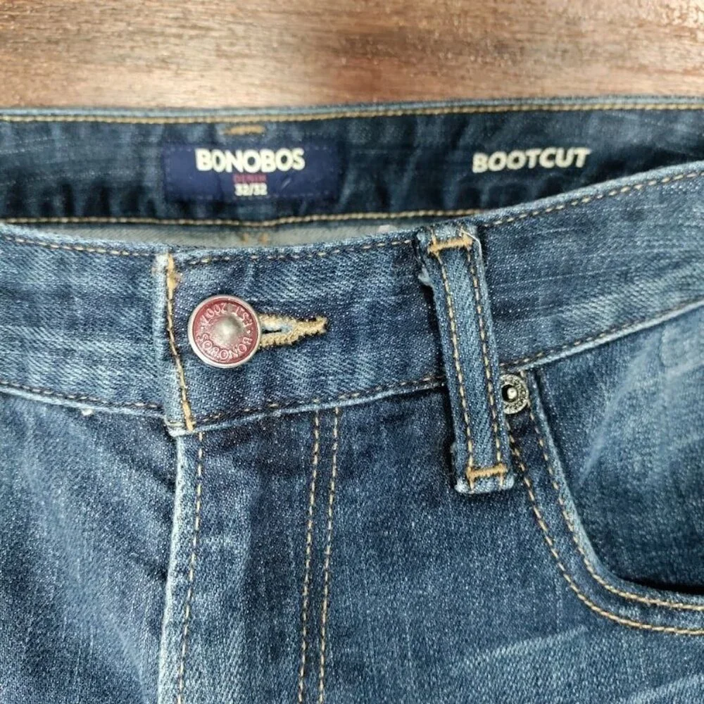 Bonobos Classic Retro Streetwear Denim Bootcut Jeans Men's Medium Wash Sze 32/32